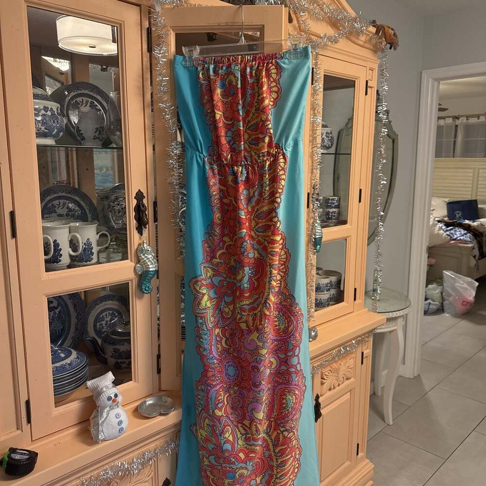 Lilly Pulitzer Emmett Strapless Sheer Maxi Sundress Dress
